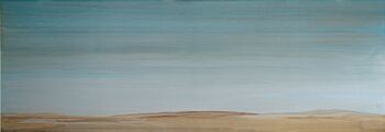 Peter Lang, Hoher Himmel, Patagonien, 2011, Öl auf Leinwand , 200 × 570 cm. © Künstler
