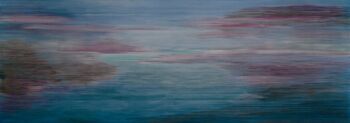 Peter Lang, Blaue Stunde, Patagonien 2011,  Öl auf Leinwand, 200 x 570 cm. © Künstler