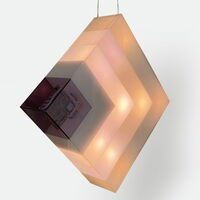 Walter Giers, Leuchtobjekt (Hinweisobjekt), 1976, Acrylglas, Elektronik. © Museum im Prediger, Schwäbisch Gmünd