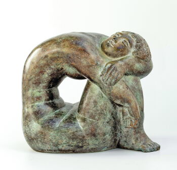 Max E. Seiz, Wohlbefinden, 2002, Bronze, 38 × 24 × 42 cm. © Rechtsnachfolge Künstler, Foto: Markus Hofele.
