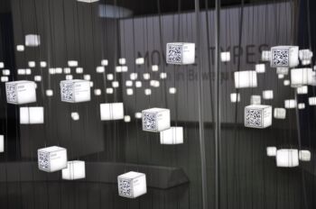 Installationsansicht »MOVING TYPES. Lettern in Bewegung«, Galerie im Prediger 2012. © Museum und Galerie im Prediger