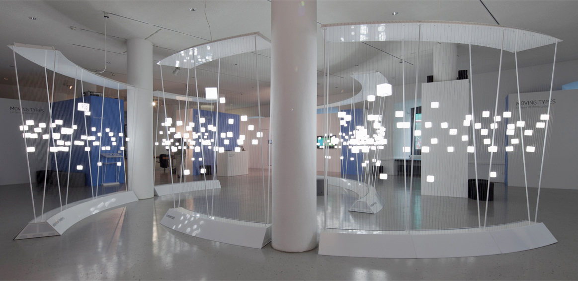 Installationsansicht »MOVING TYPES. Lettern in Bewegung«, Galerie im Prediger 2012. © Museum und Galerie im Prediger